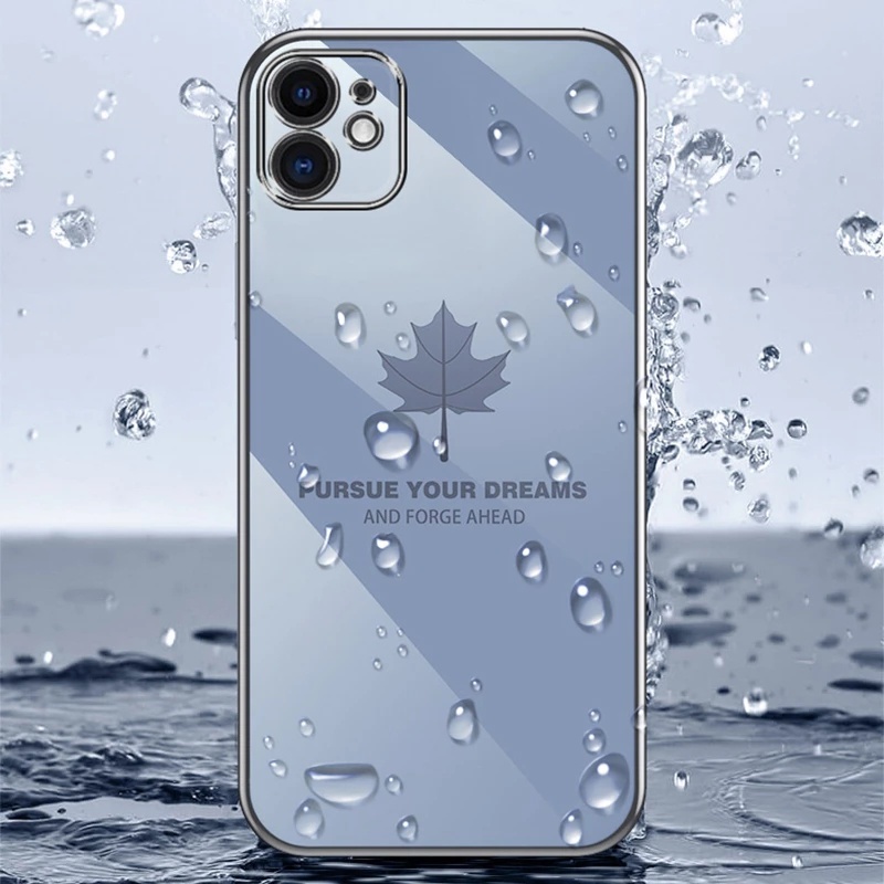 Ốp Điện Thoại Mạ Hình Lá Phong Cho iPhone 11 Pro X XS Max XR 6 6S 7 8 Plus Se 2020