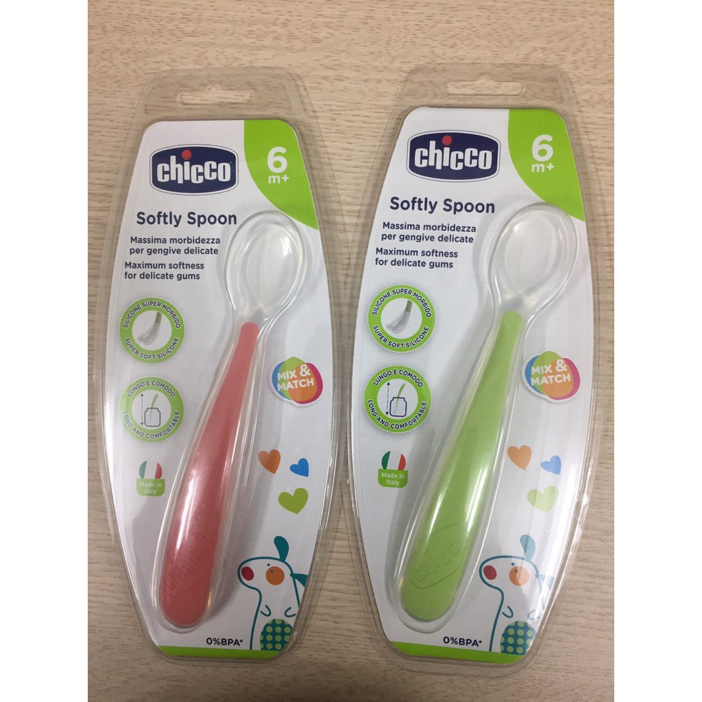 Thìa ăn silicone 6M+ Chicco