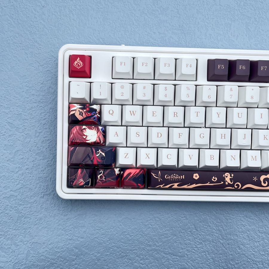 137 Phím Genshin Impact Hu Tao Keycap Cherry Profile Anime PBT Dye Sub Bàn phím cơ học Keycap