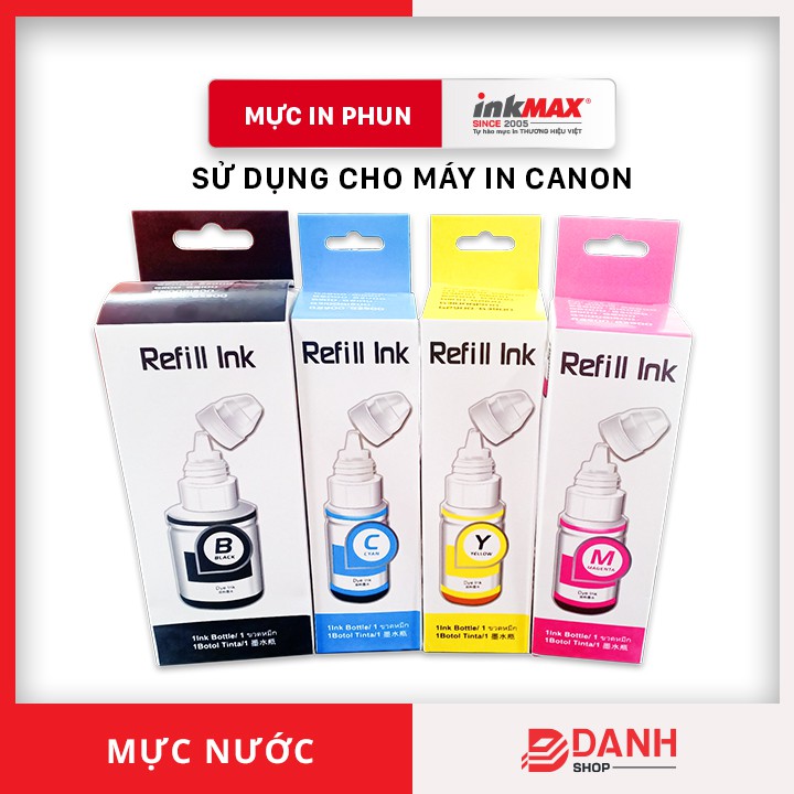 Bộ 4 màu - Mực nước máy in Canon ix6770 /ix6860/ ix6820/ix6560 /G1000/G2000/G3000/G1010/G2010/G3010