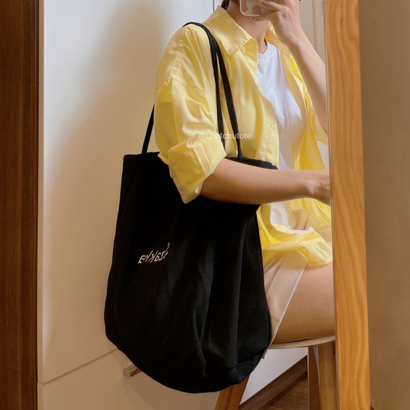 T297-298-299/Túi tote túi vải canvas nhiều màu phong cách Hàn quốc, có ngăn phụ bên trong thời trang ulzzangote