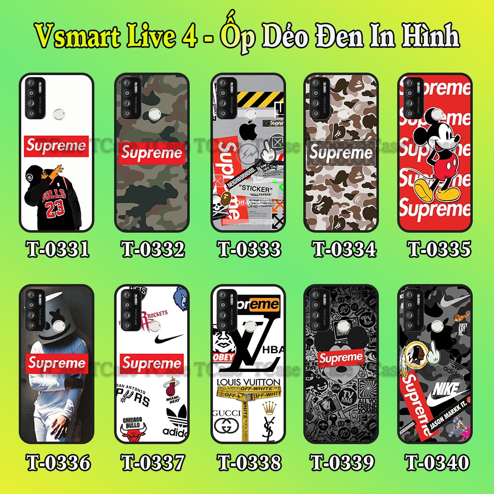 Ốp lưng Vsmart Live 4 dẻo đen hình Supreme