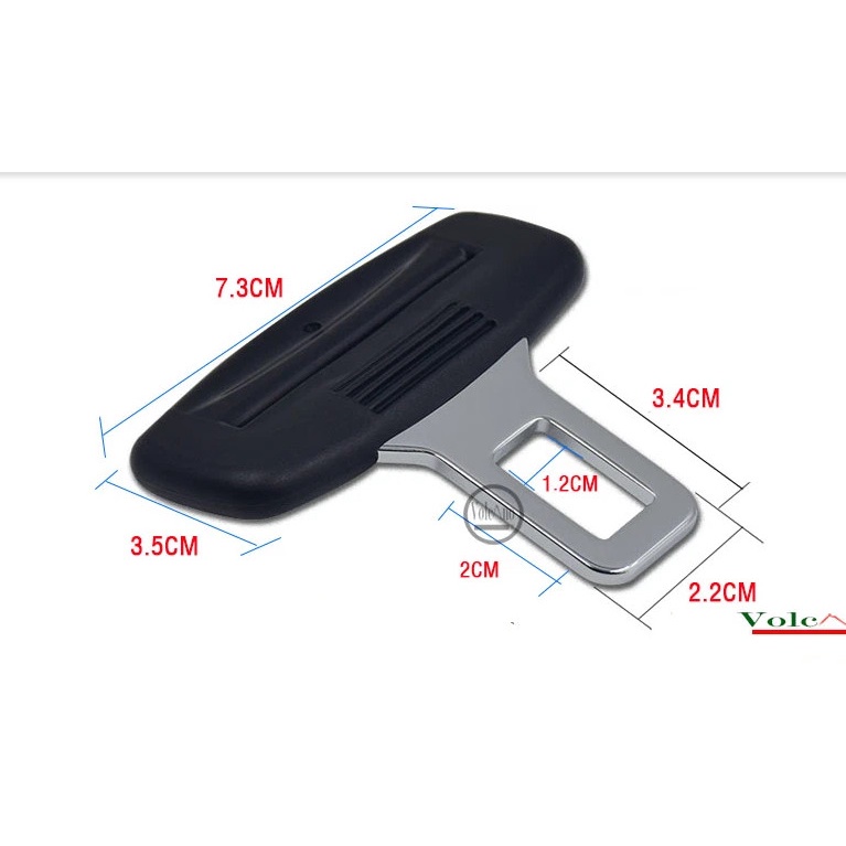 Chốt khóa trên dây an toàn ô tô 02 Chiếc (đầu khóa cong/ đầu khóa thẳng)