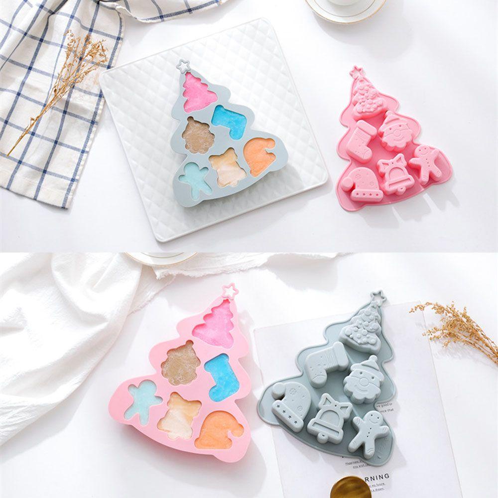 YOLA Khuôn Silicone Làm Bánh Hình Cây Thông &amp; Người Tuyết Giáng Sinh