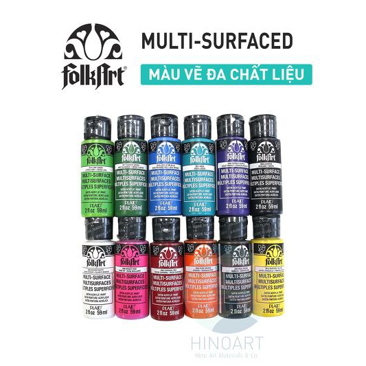 FolkArt Acrylic Multi-surface 59ml tông đen, trắng, xám