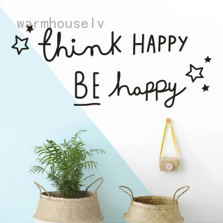 Decal dán tường Nghệ Thuật In Chữ Think Happy Be Happy