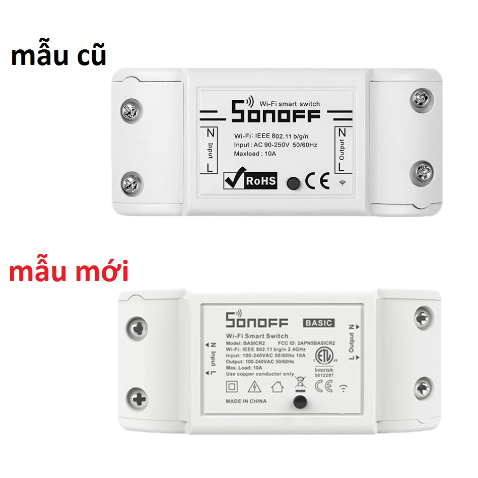 Sonoff Basic quốc tế,Công tắc wifi - Công tắc điều khiển từ xa qua mạng wifi cho Nhà thông minh [Smart home]