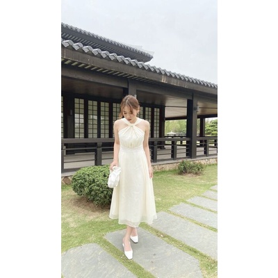 Váy cổ yếm xoắn TIINSTORE V0D537
