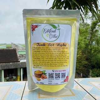 Tinh bột nghệ Minh Thư, tinh bột nghệ đắp mặt, uống tốt cho dạ dày, tiêu hóa, đẹp da túi 500gr