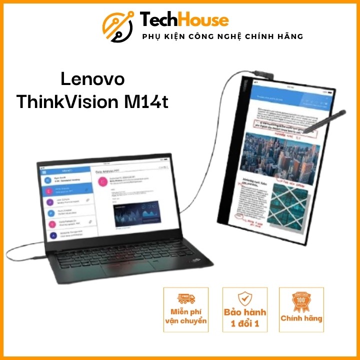Màn hình Lenovo ThinkVision M14t CHÍNH HÃNG 14-inch FHD WLED Backlit LCD Monitor 62A3UAR1WW