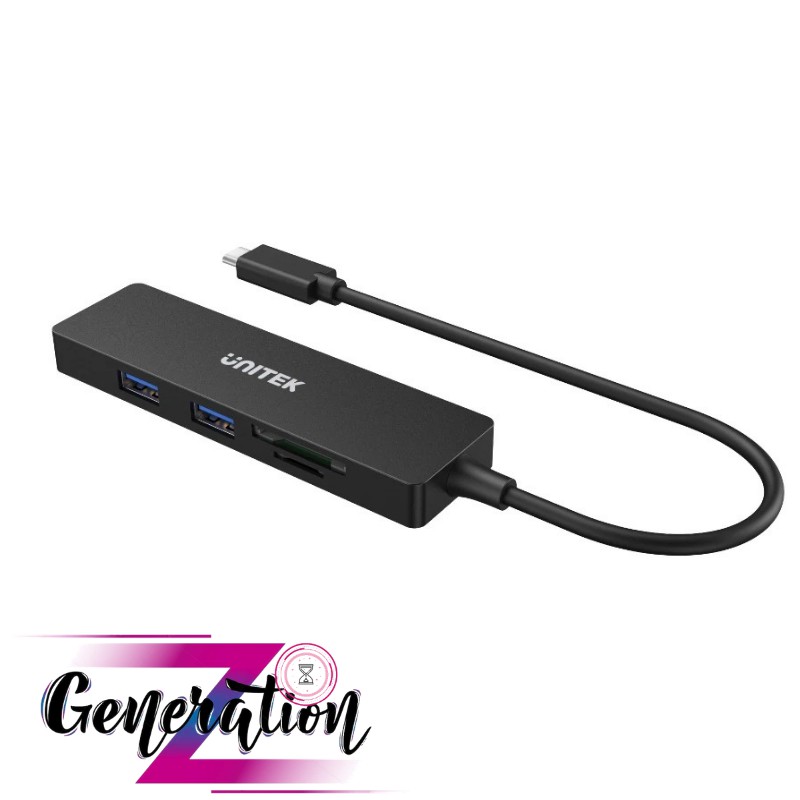 Cáp chuyển USB Type-C ra 3 cổng USB 3.0 + Card Reader (SD / Micro SD) Unitek H1108B