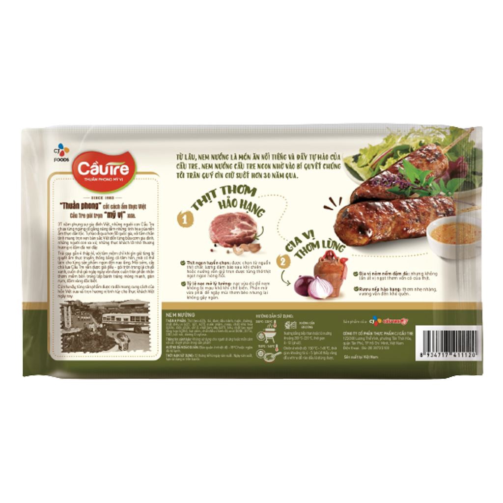 [HCM] Nem nướng Cầu Tre (Xiên que) gói 400g