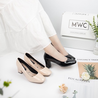 Giày MWC 3937 - Giày Cao Gót Bít Mũi Đế Cao 5CM Da Bóng Sang Trọng