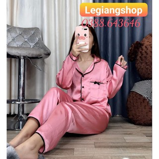 Đồ bộ mặc nhà pijama phi lụa nơ