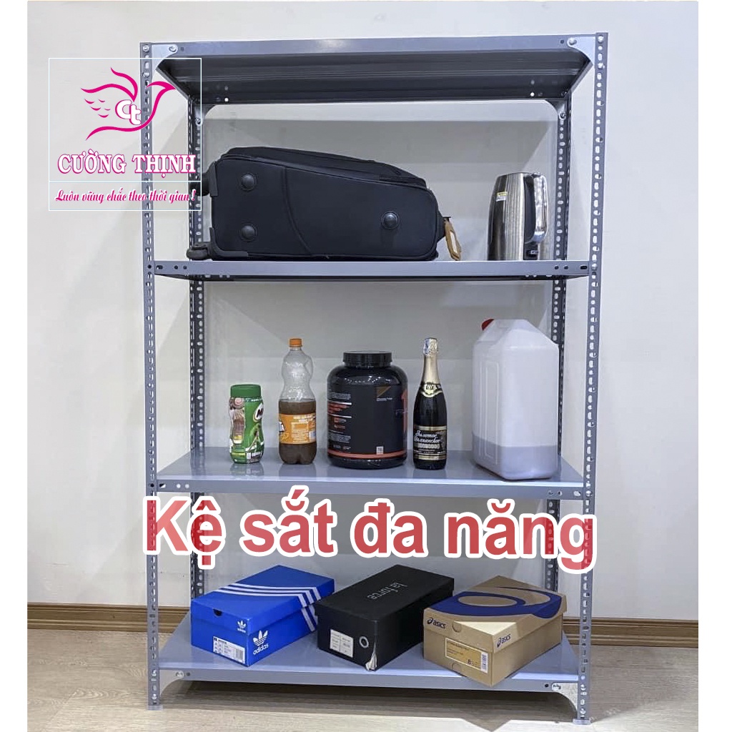 Kệ sắt đa năng 4 Tầng, Cao 150 x Dài 80cm x Rộng 40cm, Kệ sắt v lỗ, Sắt v lỗ