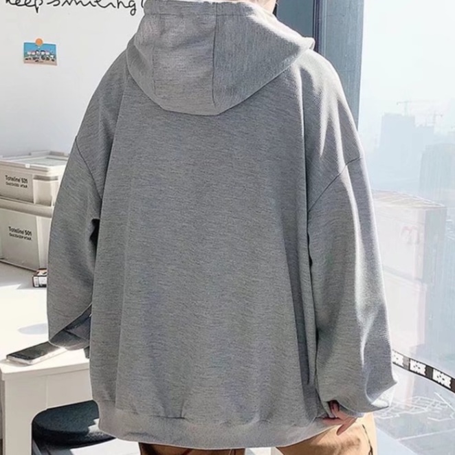 Áo hoodie unisex thời trang áo hoodie dây kéo áo dài tay áo varsity jacket phong cách Hàn Quốc áo hoodie nữ trẻ tuổi đen trắng áo khoác hoodie