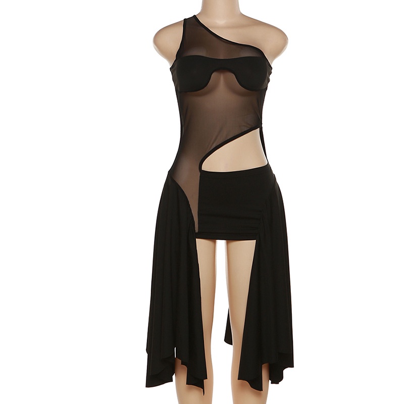 Đầm Sát Nách Phối Lưới Thiết Kế Quyến Rũ Cho Phái Nữ