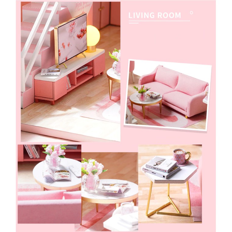 Bộ lắp ráp mô hình nhà gỗ DIY:Metting Your Sweet L027 Tặng Keo + mica