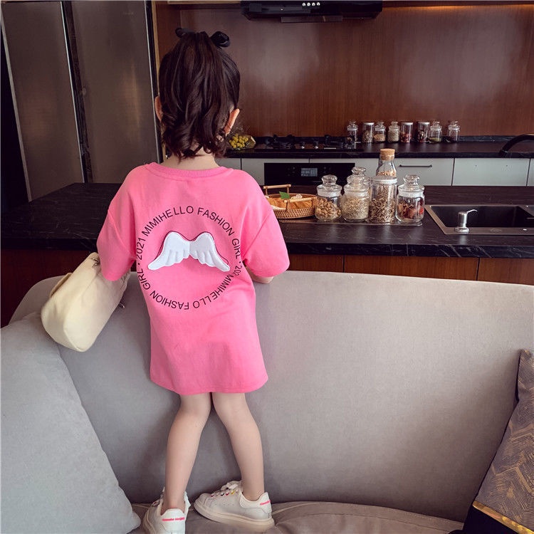 Đầm Thun Lửng Hở Lưng Thời Trang Mùa Hè Hàn Quốc Cho Bé Gái