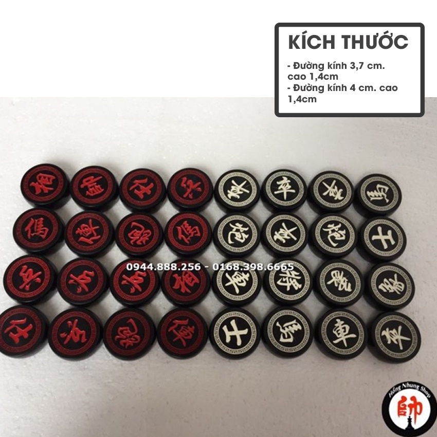 Quân cờ tướng Sừng Trâu Đen 4 cm chiện viên đục máy cao cấp Mỹ Nghệ Hoàng Kim  quân cờ tướng đẹp