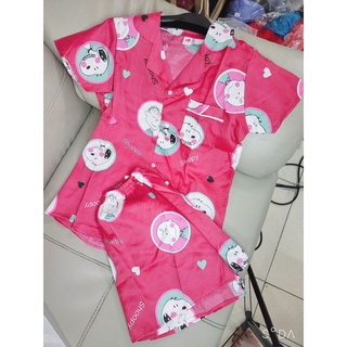 Pizama chất kate thái in hình gấu dễ thương