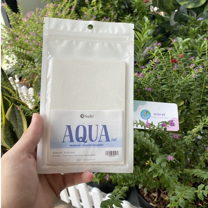[XÓM VẼ] Giấy vẽ màu nước Nabii Aqua Fat - 300gsm - 8 tờ A6