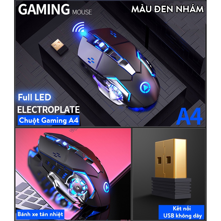 Chuột không dây Gaming Coputa chuột máy tính laptop chuyên game cao cấp A4