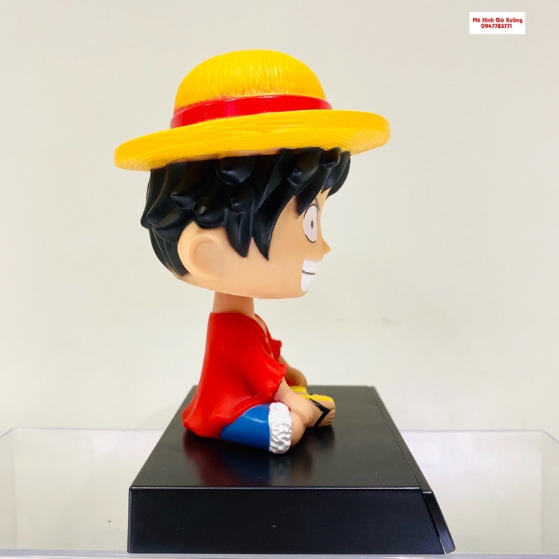 Mô Hình Monkey D. Luffy "Mũ Rơm" Lắc Đầu - Trang trí taplo ô tô - Trang trí bàn học bàn , bàn làm việc - Kê Điện Thoại