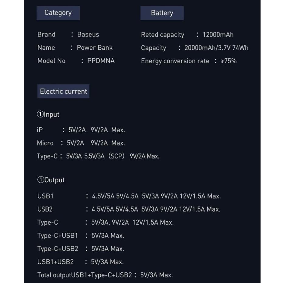 Sạc dự phòng 20000mah adaman metal digital display quick charge sạc nhanh 22.5w baseus bảo hành 12 tháng - SPK Official