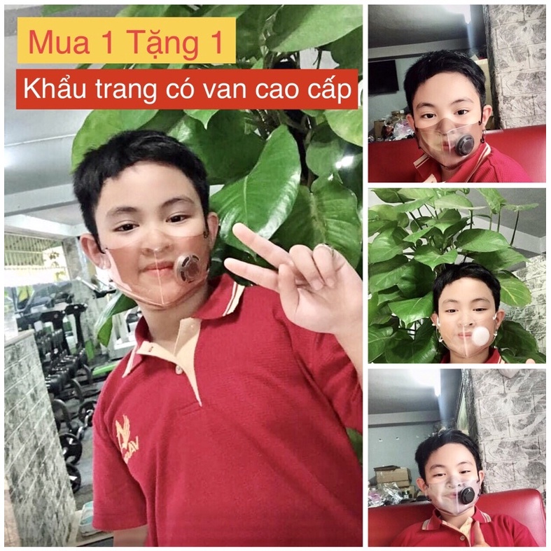 Khẩu trang trong suốt ,face shield chắn giọt bắn kiểu dáng Hàn Quốc,cho bé 5 -15 tuổi