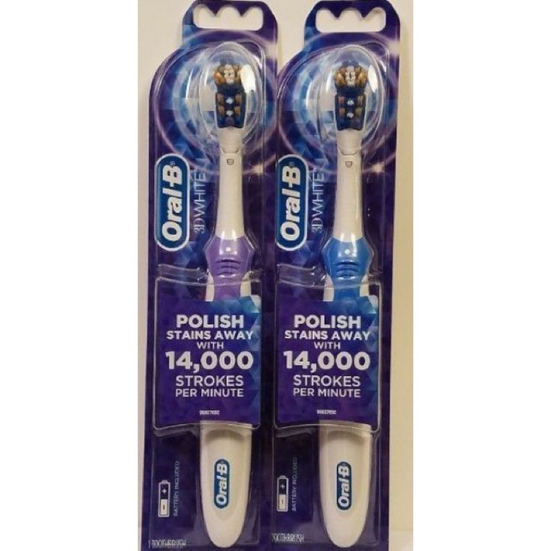 Bàn chải pin Oral-B Polish 3D White Battery Powdered Toothbrush Polish 14000 strokes mềm mại đánh răng trắng sángw