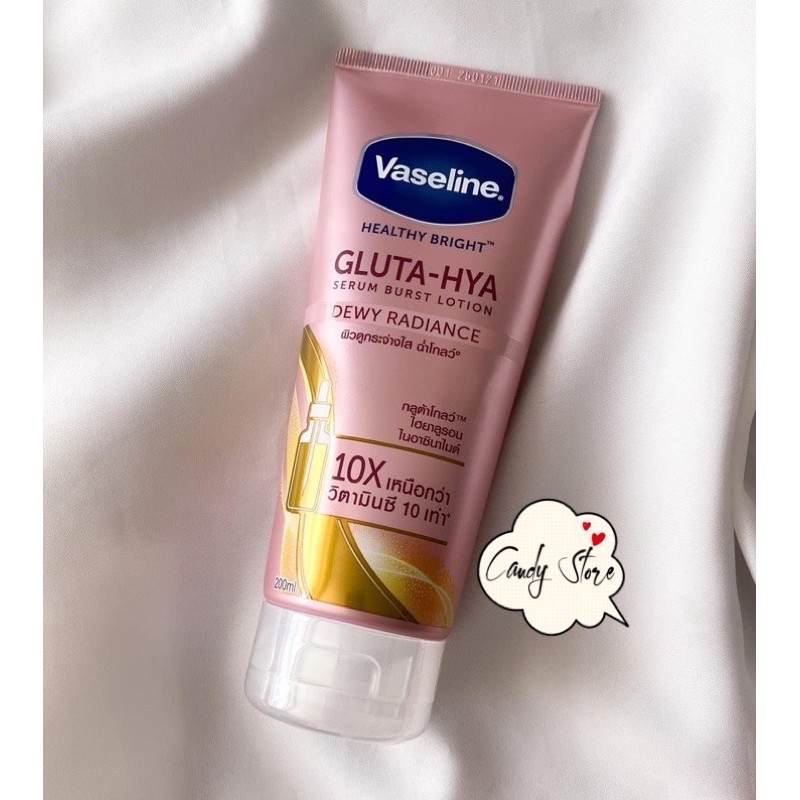 [Mua 1 dưỡng thể tặng 1 xà phòng cám gạo]Dưỡng thể Vaseline Healthy Bright Gluta HYA Serum Burst Lotion 10X Thái Lan