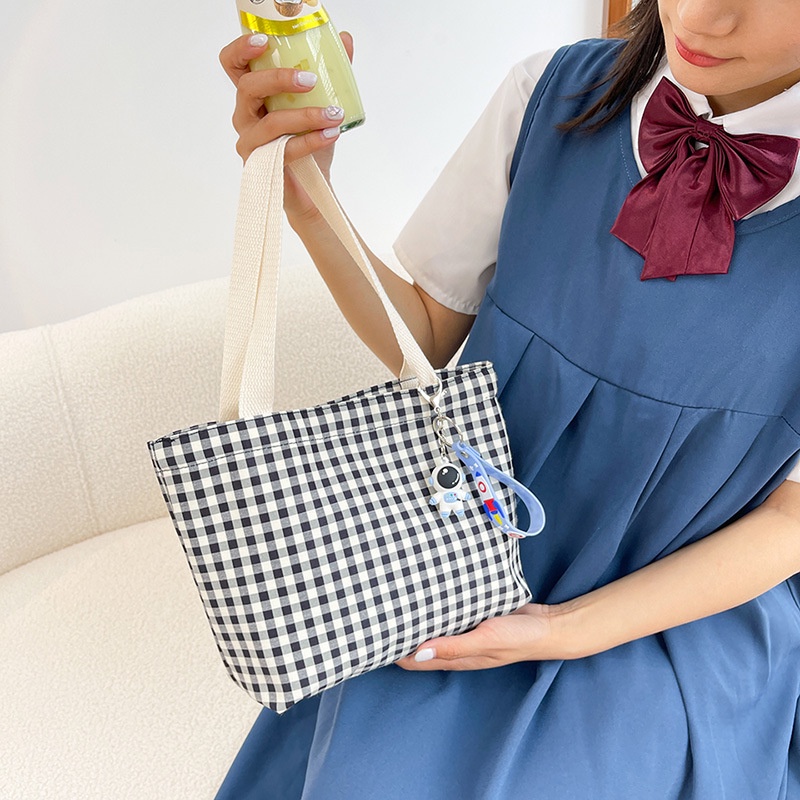 Túi vải hoạ tiết Caro, Túi xách Tote 2022 siêu xinh