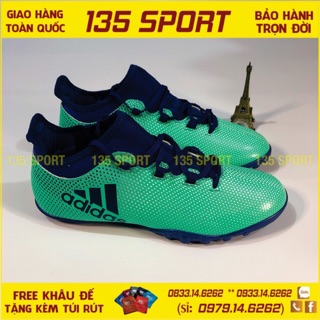 Giày Bóng Đá X17.3 Xanh Ngọc TF (FREE Khâu Đế + Tặng Túi Rút)