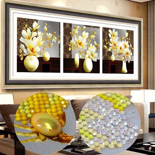 Tranh Đính Đá HOA MỘC LAN BỘ 3 BỨC Kích Thước: 1m5 x 50cm