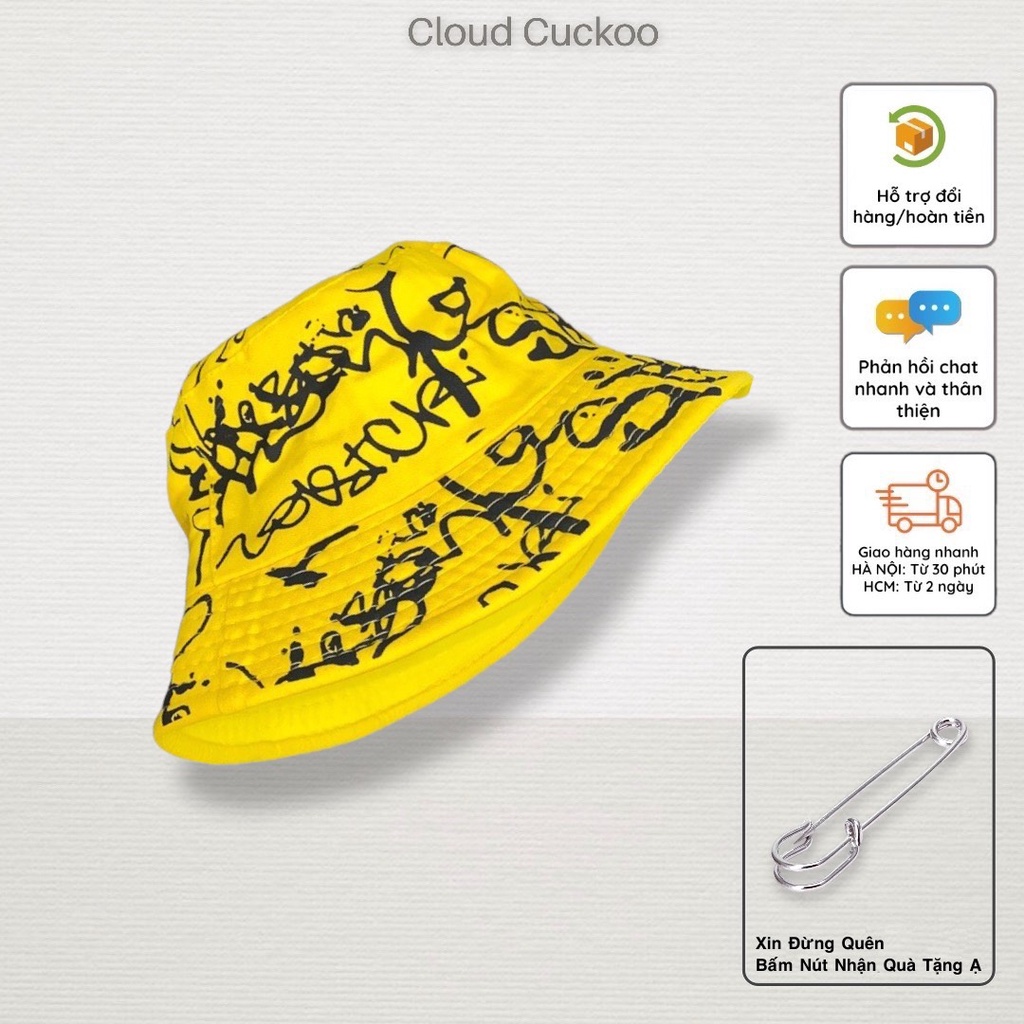 Mũ Bucket Loang Sơn Mầu Vàng Phom Mũ Phù Hợp Bạn Nữ Size Đầu Nhỏ - Mã Số: mbk81773