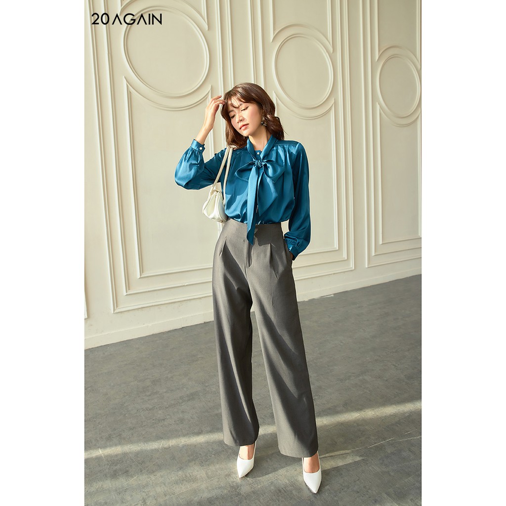Áo sơ mi nữ dài tay thắt nơ cổ 20AGAIN, thiết kế phong cách công sở thanh lịch, 4 màu, đủ size ASW1151 | BigBuy360 - bigbuy360.vn