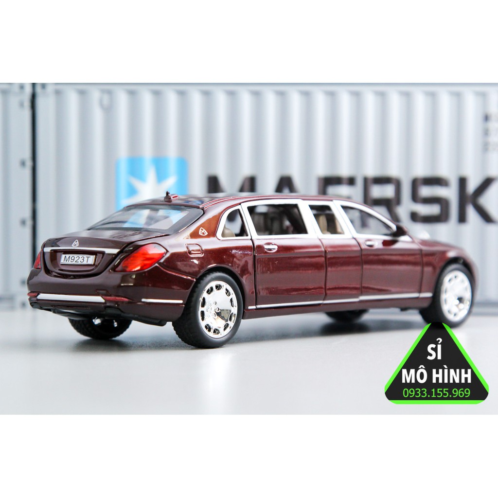 [ Sỉ Mô Hình ] Xe mô hình Mercedes S600 Pullman 1:24 Nâu đỏ