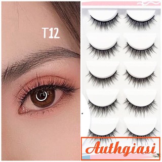 [mảnh dài tự nhiên] Mi chồn 5 đôi sợi mi tơi xịn mã T12