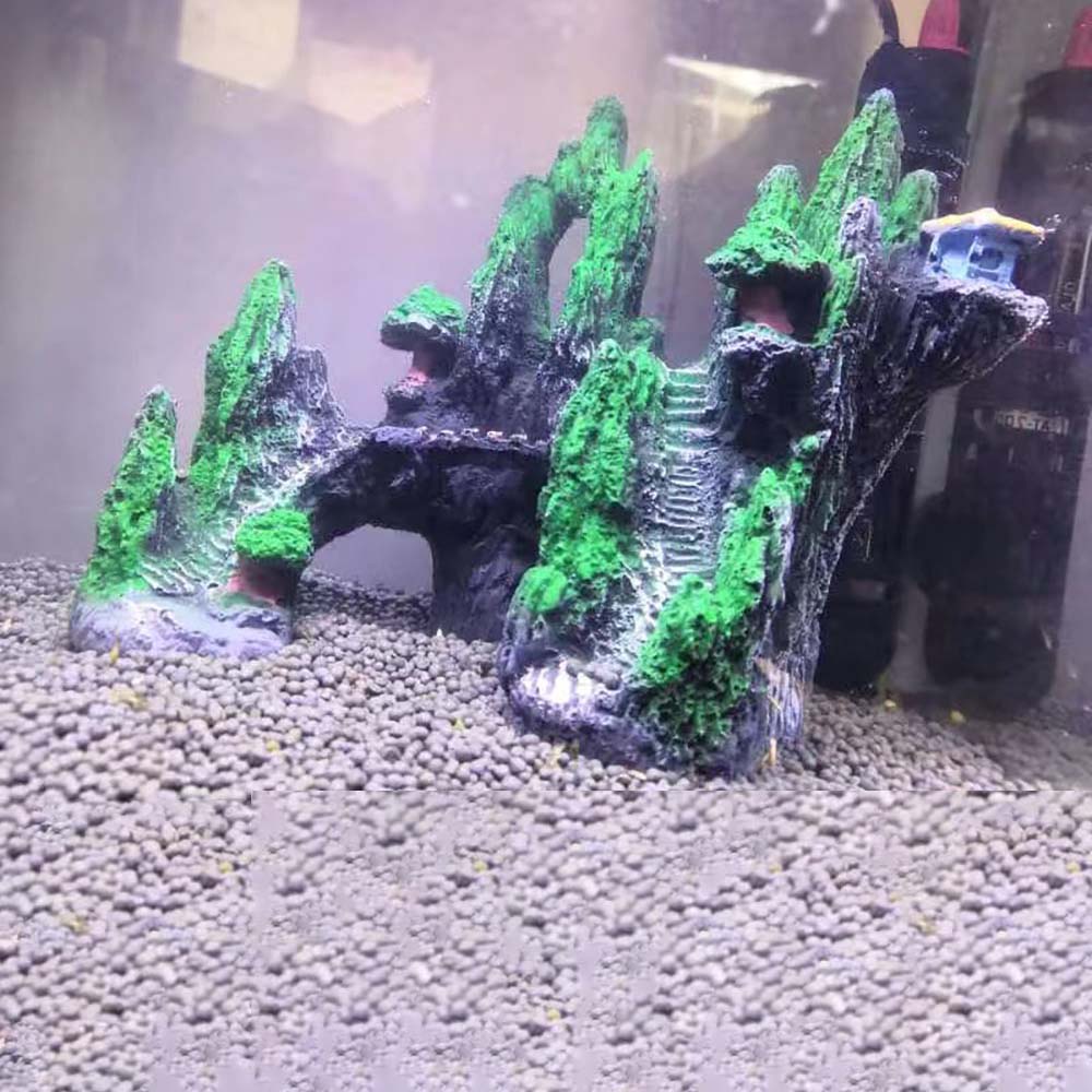 Mô hình hang động bằng nhựa resin trang trí cảnh quan bể cá sáng tạo