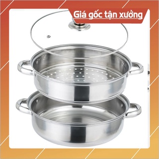 [HOT+FREE SHIP] Nồi lẩu kèm xửng hấp inox 2 tầng đa năng
