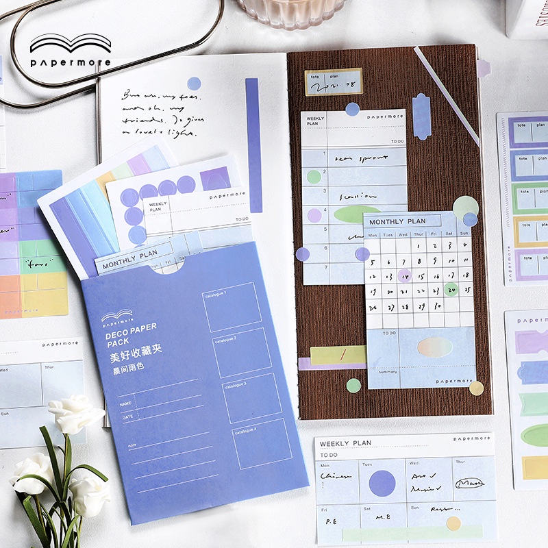 Miếng dán kèm giấy ghi chú lên kế hoạch trang trí sổ tay/tạp chí