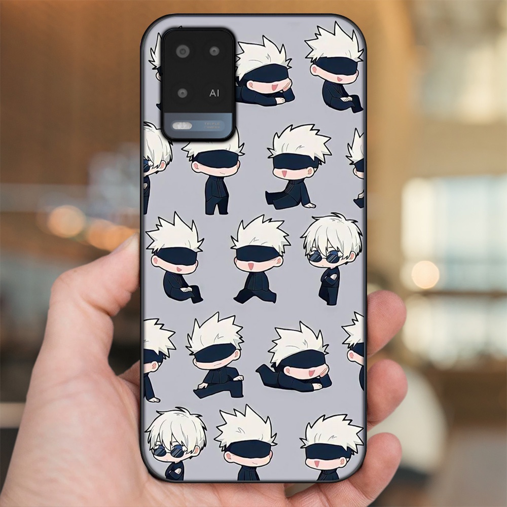 Ốp lưng Oppo A54 4G, A54 5G viền đen in hình Satoru Jujutsu Kaisen