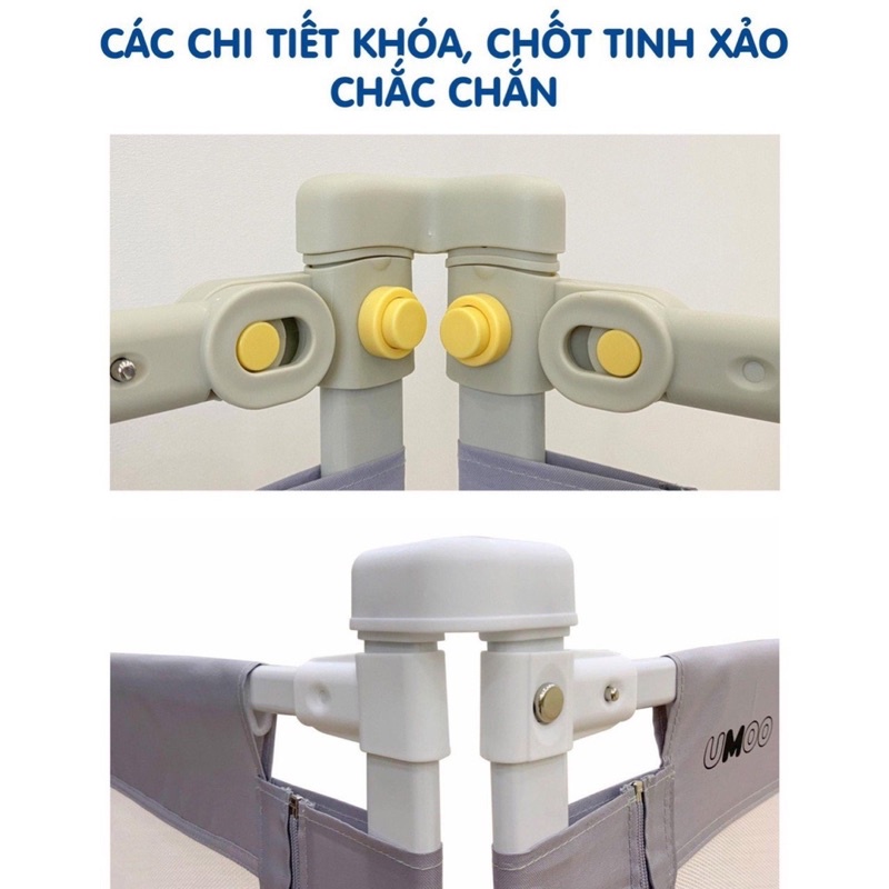 [TẶNG QUÀ ] Thanh chắn giường Umoo Nâng cấp cho bé bản 088 năm 2023, chặn giường dạng trượt không kênh đệm