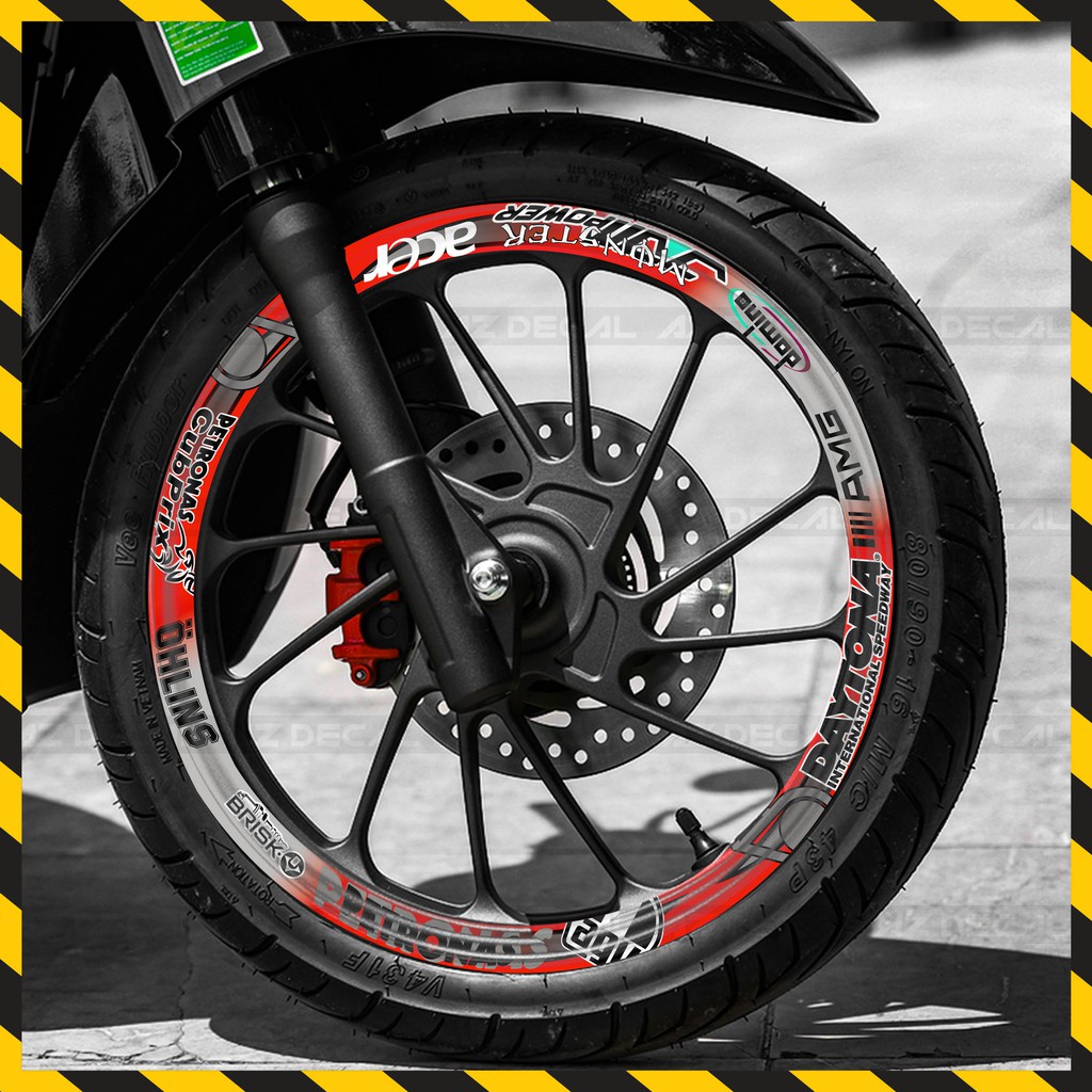 Tem Dán Vành Xe Máy DAYTONA AMG | FullV05 | Chất Liệu Decal Cao Cấp Thiết Kế Kín Mâm, Chống Nước, Bền Màu