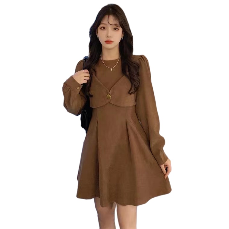 Đầm Perty thời trang mùa xuân phong cách vintage Hàn Quốc cho nữ