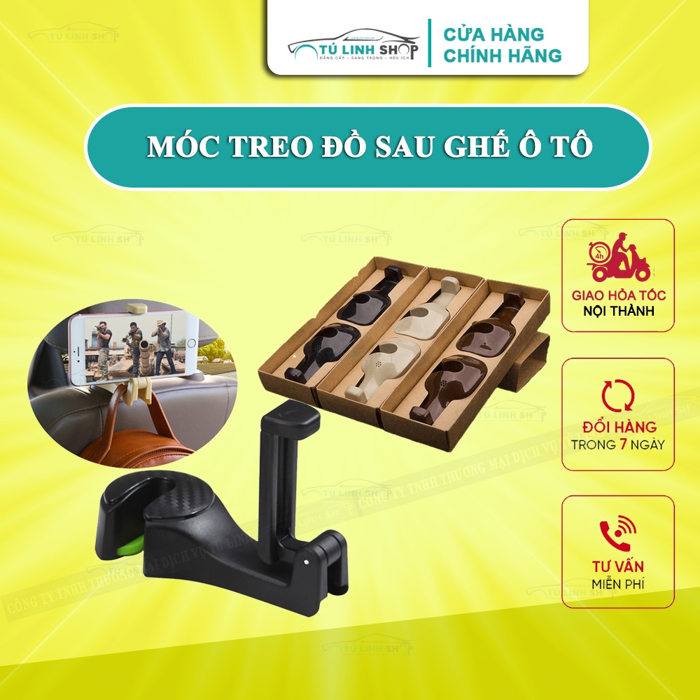 [Mã LIFEAUMAY giảm 10% tối đa 30k đơn 150k] Móc treo đồ trên ô tô gài sau ghế tiện lợi, nhỏ gọn, chắc chắn, đa năng