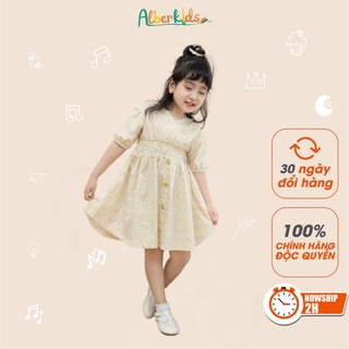Váy cho bé gái ALBER maxi dress họa tiết hoa nhí vàng cho bé gái 1-10 Tuổi
