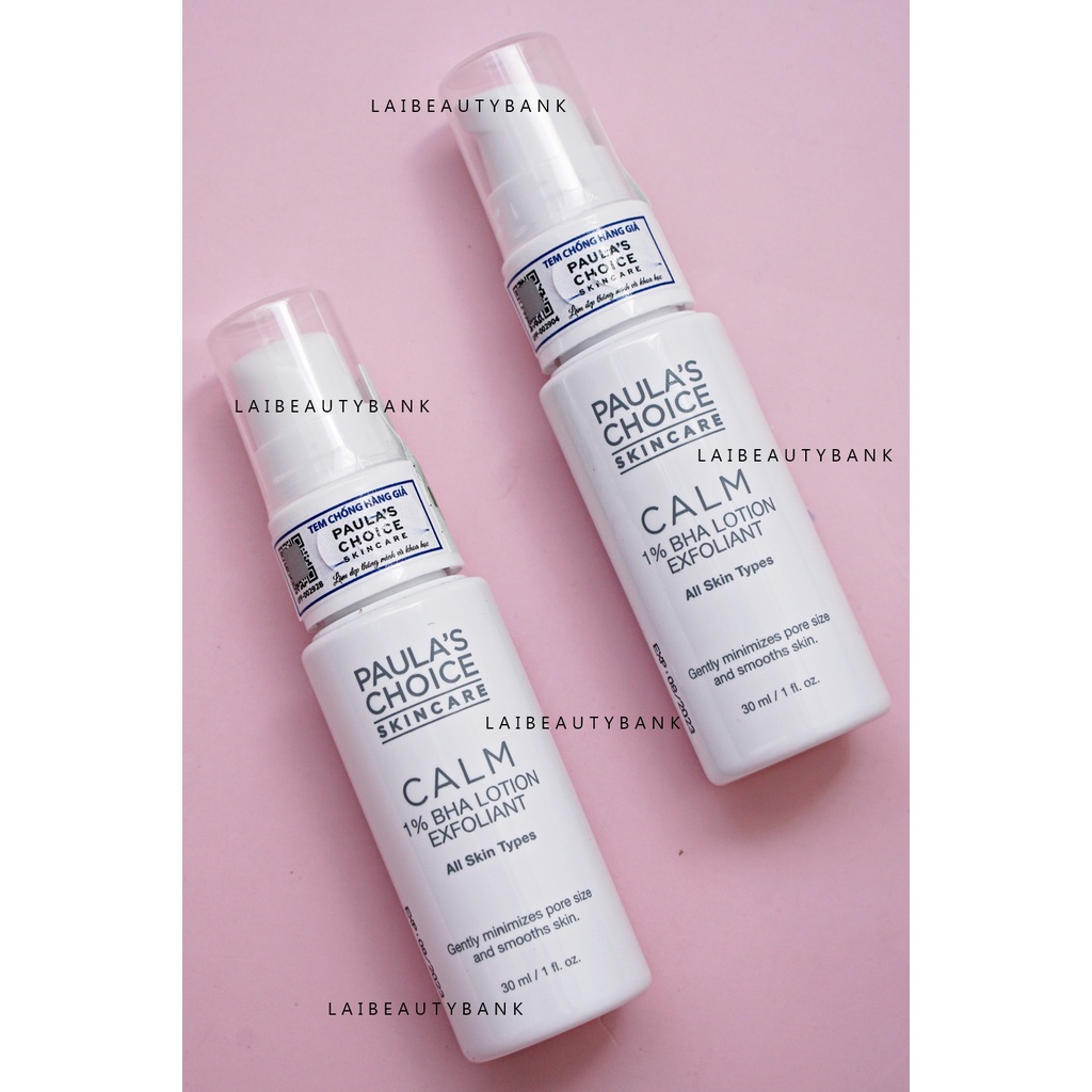 [30ml DATE 2024] Tẩy da chết hoá học 1% BHA cho da nhạy cảm Paula's Choice‎ Calm 1% BHA Lotion Exfoliant