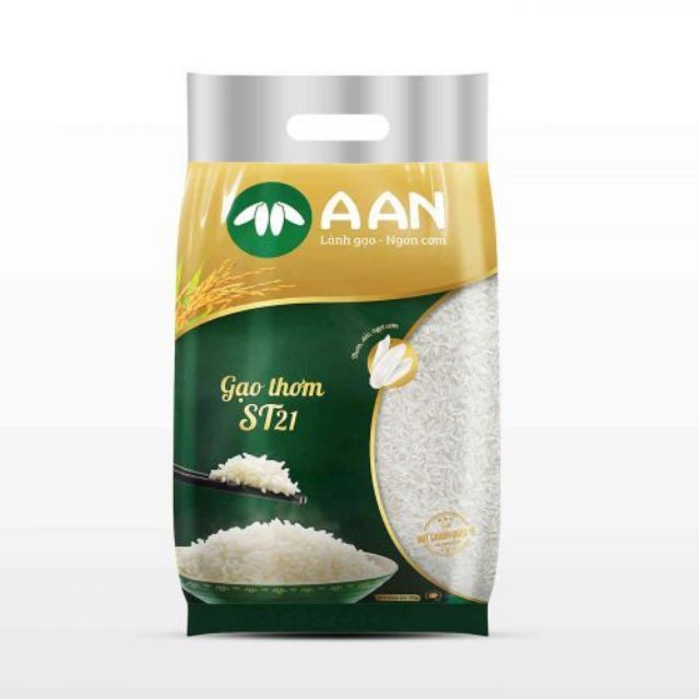 Gạo thơm ST21 - đặc sản Sóc Trăng - bịch 5kg ( hàng chuẩn công ty) hsx: t2/2020